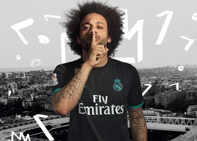 Marcelo con la seconda maglia del Real 2017-2018