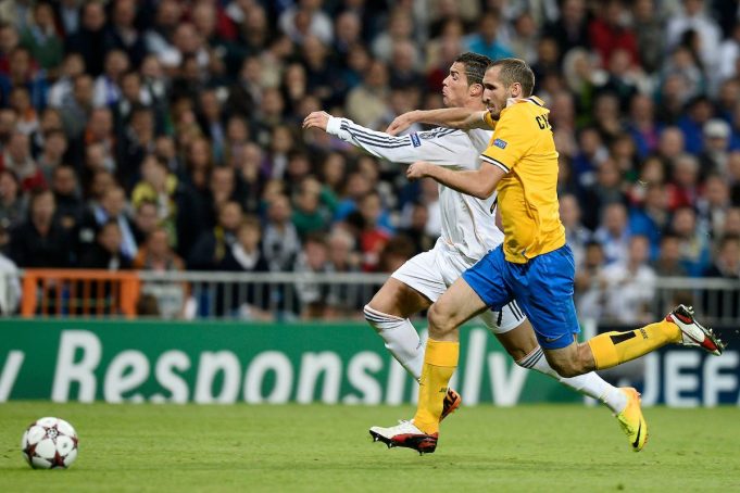 Juventus Real Madrid, Cristiano Ronaldo e Giorgio Chiellini (Insidefoto.com)